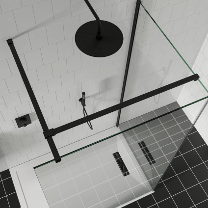 Lifestyle image of Crosswater Matt Black T Bracing Bar